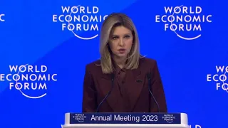 Primeira-dama da Ucrânia discursa em Davos | AFP