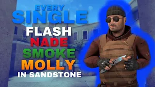 Standoff 2 | EVERY single flash, nade, smoke and molly on Sandstone | Tips and tricks #2 | 0.23.0