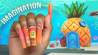 Watch Me Do My Nails! Hand Painted Character Nail Art Tutorial | SpongeBob