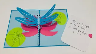 Dragonfly pop up card tutorial | Handmade Gift card tutorial | DIY greeting card | DG Handmade