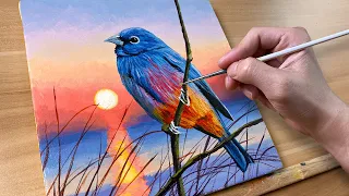 Sunrise Bird / Acrylic Painting / Correa Art
