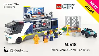 LEGO City 60418: Police Mobile Crime Lab Truck (2024) - unbox and speed build