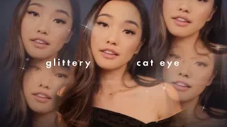 Glittery Cat Eye Makeup