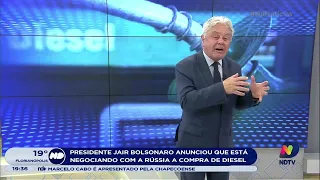 Presidente Jair Bolsonaro anuncia que está negociando compra de diesel com Rússia