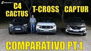 Citroën C4 Cactus x Volkswagen T-Cross x Renault Captur Parte 1/2