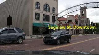 A Ride Through Downtown Flint, Michigan, In May, 2022. Court Street, Saginaw Street.