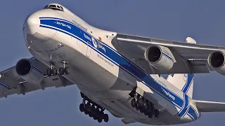 Посадка гиганта Ан-124 "Руслан" крупным планом. Шереметьево, 12.2022