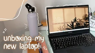 unboxing my new laptop 💻 lenovo legion 5 with freebies! 🖤 aesthetic windows 10 home screen | PH