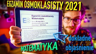 📝Egzamin ósmoklasisty z MATEMATYKI 2021 | Dokładne ROZWIĄZANIA i ODPOWIEDZI❗️| ARKUSZ CKE MAJ