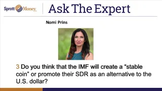 Sprott Money News Ask The Expert October 2019 - Nomi Prins