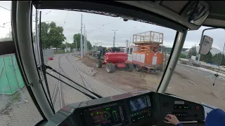 Výjezd vozovna Pisárky - Lesná, Čertova rokle [Pragoimex EVO 2] [Tram Cab View]