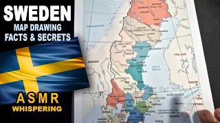 ASMR geography facts - Drawing SWEDEN map contour with its counties | best known facts explained