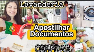 🇵🇹Nossa Rotina em Portugal/Lavanderia/Correios CTT/Apostilhar Documentos/Compras e fiz o jantar😍