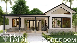 Simple and Elegant Modern Bungalow House Design | 2-Bedroom