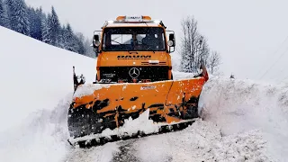 🌨️Half Meter Fresh Snow😱 Unimog U1400 #snow #mountains #winter