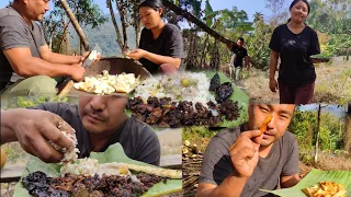 cooking Rengmas fav (Hinkenjvu) || day activity with wife || paddy field vlog.