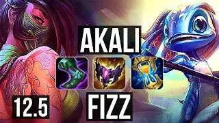 AKALI vs FIZZ (MID) (DEFEAT) | 10 solo kills, 2.1M mastery, Legendary, 600+ games | NA Master | 12.5