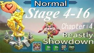 Lords Mobile :- Normal Chapter 4 Beastly Showdown Stage :- 4 - 16