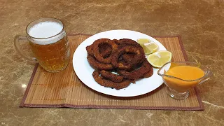 ОСТРЫЕ кольца кальмара под пиво / кальмары в кляре / закуска к пиву  18+