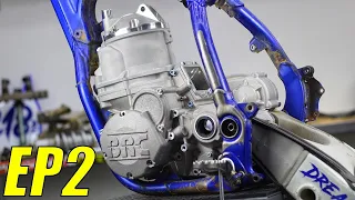 YZ500 Engine Test Fit 😍 STEEL FRAME EDITION | BRC Racing YZM500 - Yamaha Two Stroke Dirt Bike Build