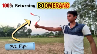 How To Make A Returning Sports BOOMERANG With PVC Pipe | How to make V shaped returning BOOMERANG |