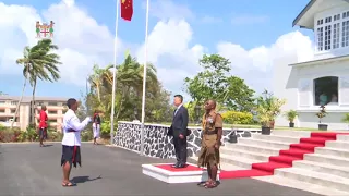 HE. The Fijian President was Presented Credentials by the new-resident Ambassador of China