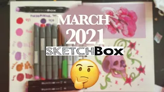 MARCH 2021 SKETCHBOX Unboxing & DEMO || Chisel Tips are the WORST.