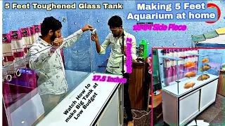 How To Make 5Feet Aquarium at home - How to make fish tank at home in low Budget big tank