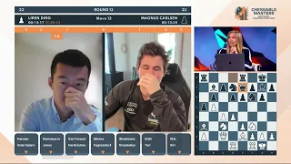 Ding Liren vs Magnus Carlsen Round 13 CCT Chessable Masters 2022