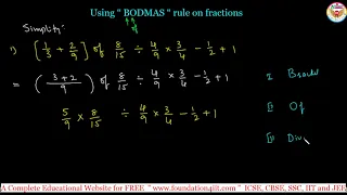 Using “ BODMAS “ Rule on Fractions || Class 7 Maths ||