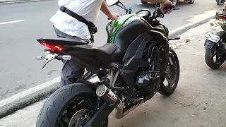 Kawasaki Z1000 2020 with SC Project real carbon 61mm screen type sound check
