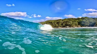 Insanely Blue And Glassy POV SURF! (CRYSTAL CLEAR BARRELS)