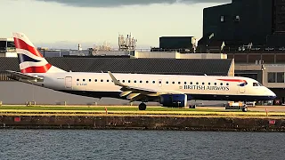 (4K) British Airways Embraer 190 | Golden Evening Approach into London City Airport from Faro 🇵🇹🤩