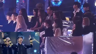 IU Wanna One Twice Hong Jinyoung Reaction to JBJ Fantasy - Melon Music Awards 2017