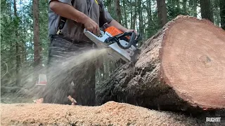 Modified STIHL MS362c and McCULLOCH Pro Mac 850 , cutting large logs