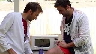 The Slow Mo Guys WAX THEIR LEGS In Slow Motion! | What's Trending Now