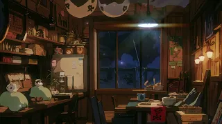 Sip coffee in a jazzy Ghibli cafe | 2H Jazz | Rainy sound | Sleep, Study, Relax | Healing Haven