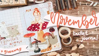 Mushroom fairy theme // November 2021 plan with me ft. Notebook Therapy & giveaway!