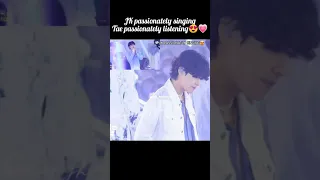 Tae reaction to Jk high note😍the way he admire & support Jk😭😍❣️#taekook