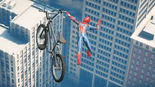 GTA 5 Iron Spiderman Epic Jumps #1 - Iron Spider-Man Stunts & Fails Ragdolls Gameplay