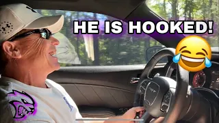 HIS FIRST TIME DRIVING A HELLCAT!