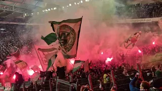 SV Werder Bremen Auswärtssupport beim VFB Stuttgart 2.12.2023 mit Pyro