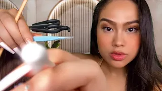 ASMR TINGLY Ear Cleaning 👂🤯, Real Haircut , Scalp Massage Scratching | Gum Chewing Hair Salon RP