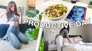 PRODUCTIVE DAY IN MY LIFE (booty workout, healthy habits, meals & more)