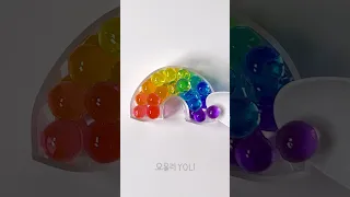 개구리알 무지개🌈 말랑이 만들기 - DIY Rainbow Orbeez Squishy with nano tape #shorts