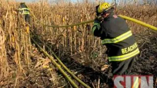 Corn field fire