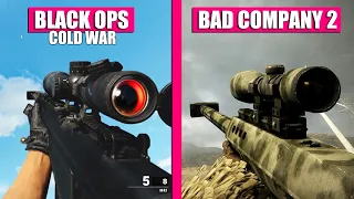 Call of Duty Black Ops Cold War vs Battlefield Bad Company 2 - Weapon Comparison