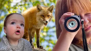 WE FOUND A FOX!!  Family Trip to the Mountains with Adley Niko & Navey! Cabin Vacation with Animals