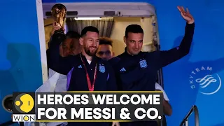 Heroes welcome for Messi & Co. as they arrive in Buenos Aires after winning the FIFA World Cup