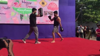 happy street martial arts demonstration gandhinagar